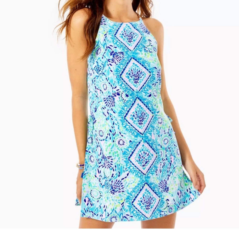 Lilly Pulitzer Pearl Romper Blue Ibiza 6 - Picture 3 of 9